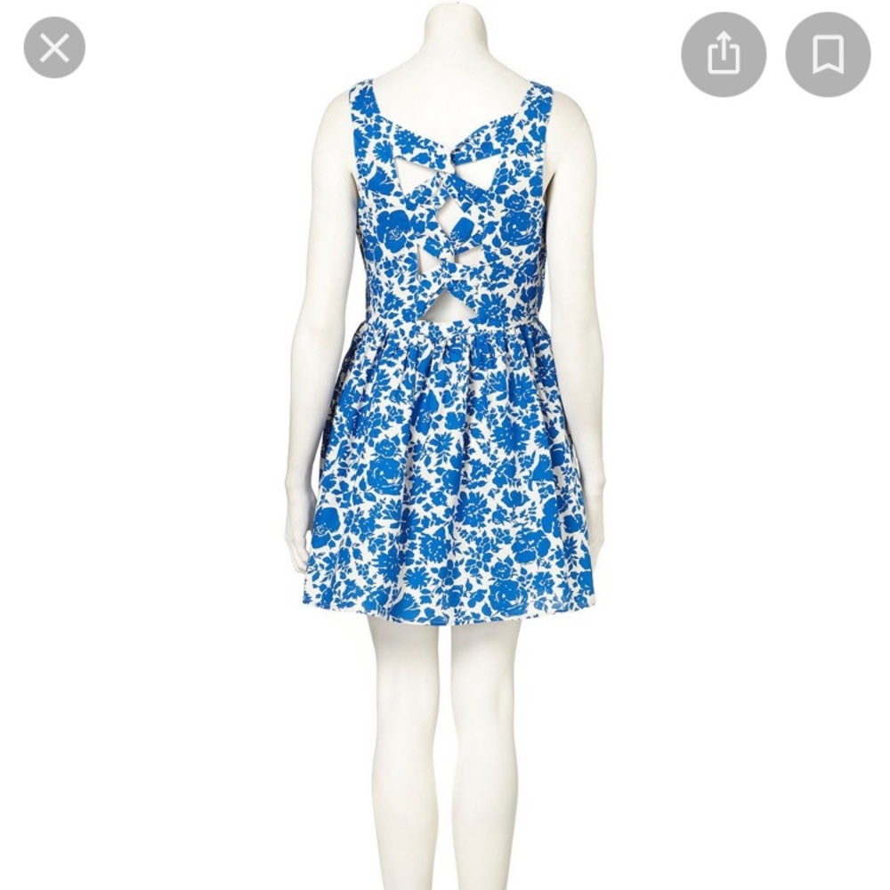 Topshop Petite blue floral dress with pockets